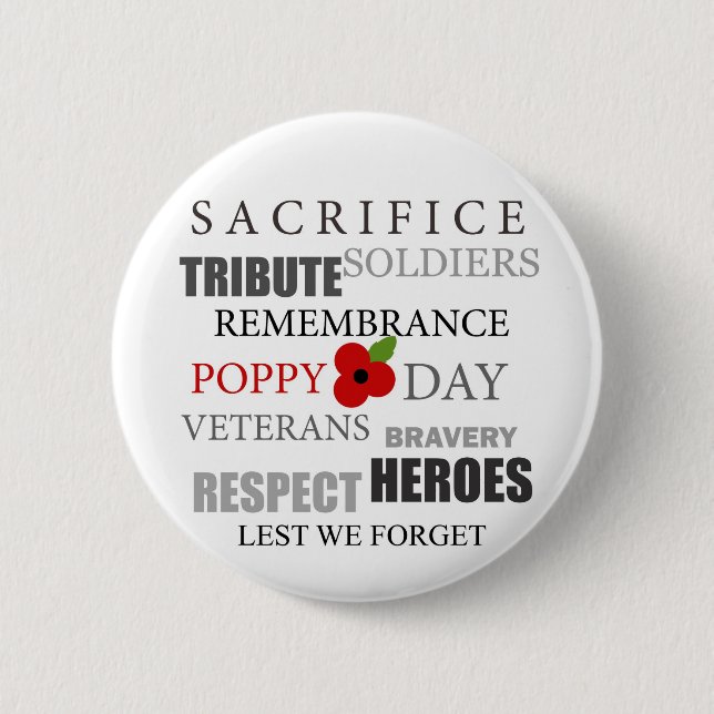 Poppy day words - Badge (Front)