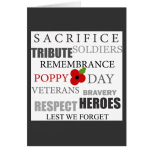 Poppy day words - Card