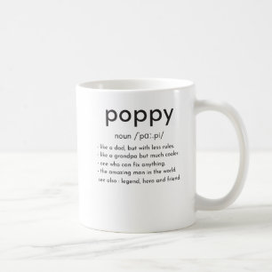 Poppy definition funny grandpa Father's day Coffee Mug