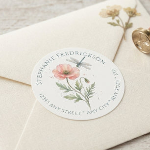 Poppy Dragonfly Botanical Garden Return Address