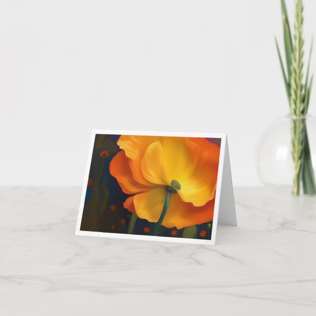 Poppy Dreams Folded Note Card (Front)