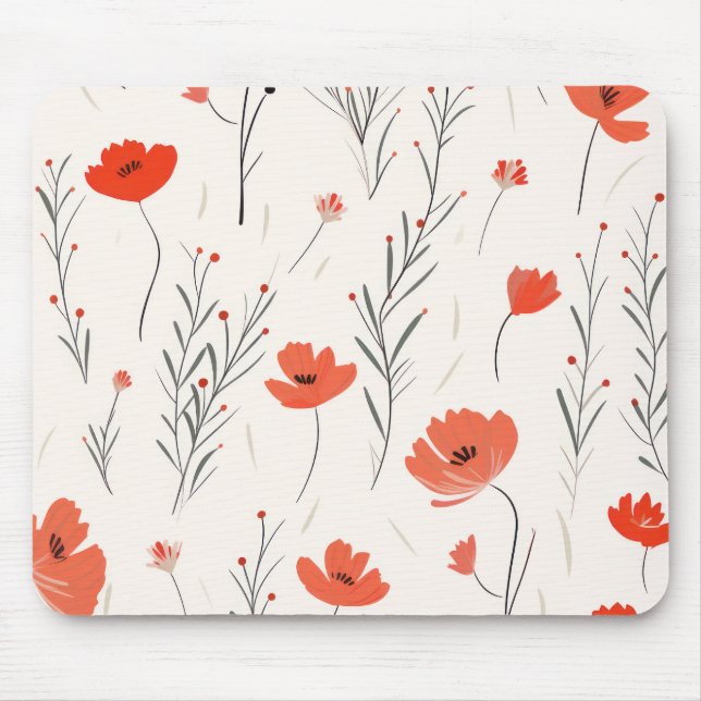 Poppy Elegance Mouse Mat (Front)