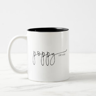 Poppy Established   Grandpa Gift Two-Tone Coffee Mug