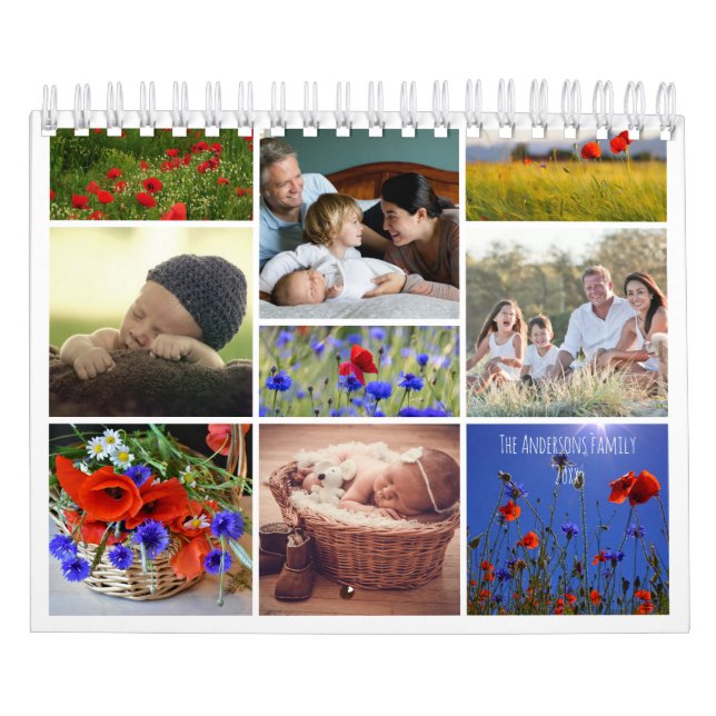 Poppy family photo for grandparents Calendar (Cover)