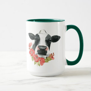 Poppy Farm - Cow with Flowers Mug