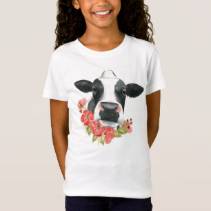Poppy Farm - Cow with Flowers T-Shirt