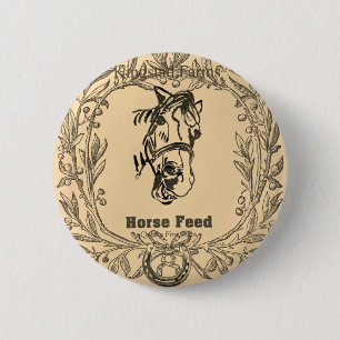 POPPY FEED BAG HORSE Button