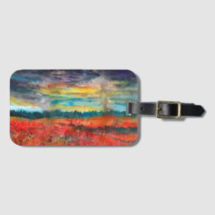 Poppy Field After Rain Luggage Tag