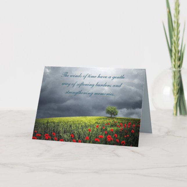 POPPY FIELD ANNIVERSARY OF A DEATH CARD (Front)