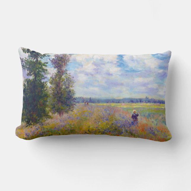 Poppy Field, Argenteuil, 1875 Claude Monet Lumbar Cushion (Front)