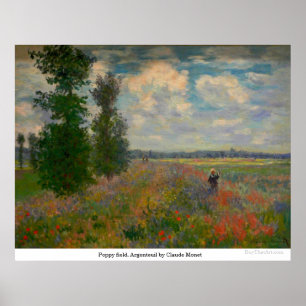 Poppy field, Argenteuil by Claude Monet Poster