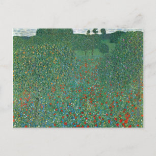 Poppy Field by Gustav Klimt, Vintage Art Nouveau Postcard