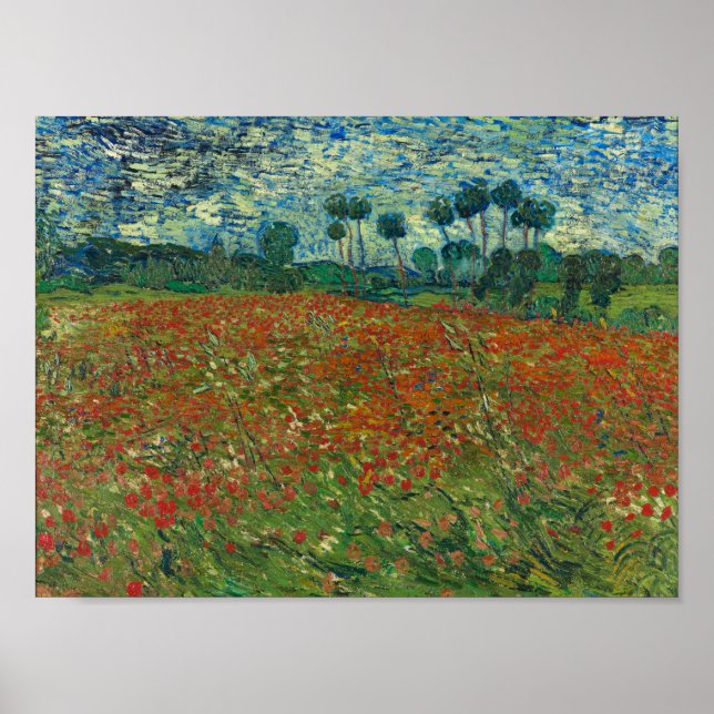 Poppy field by Vincent van Gogh Fine Art Poster (Front)