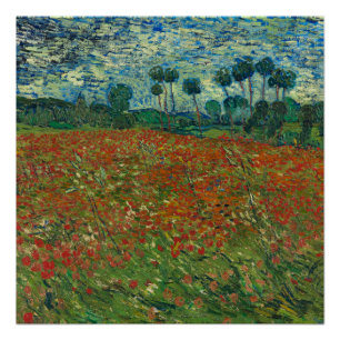 Poppy field by Vincent van Gogh Fine Art Poster