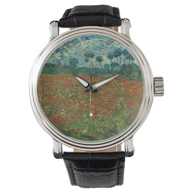 Poppy field by Vincent van Gogh Fine Art Watch (Front)
