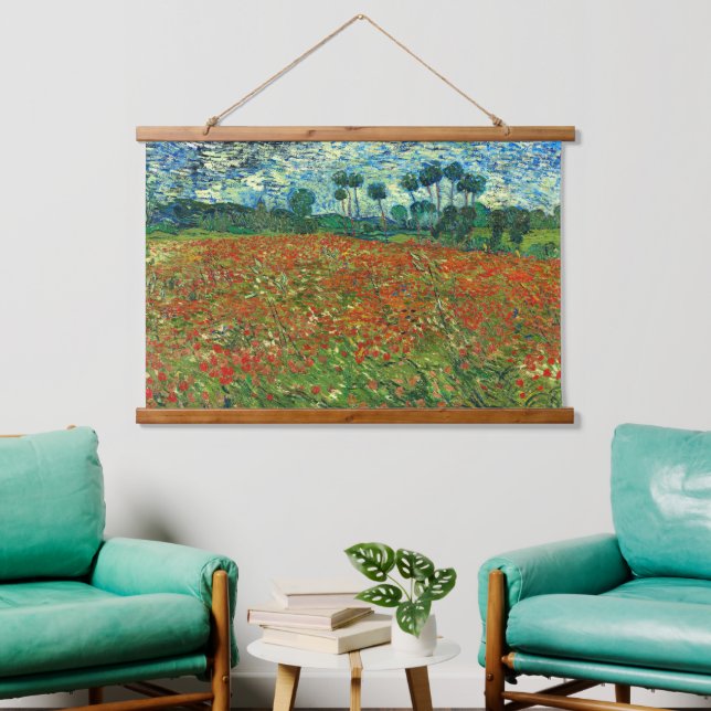 Poppy Field by Vincent Van Gogh  Hanging Tapestry (Living Room)