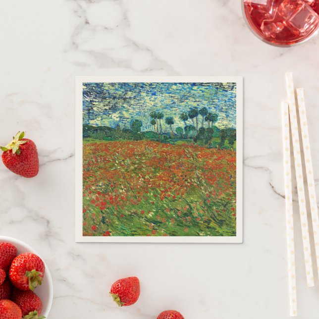 Poppy Field by Vincent Van Gogh  Napkin (Insitu)