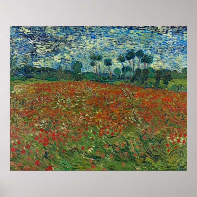 Poppy Field by Vincent Van Gogh Poster (Front)