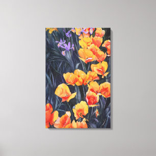 Poppy Field Colourful Impressionistic Painting Canvas Print