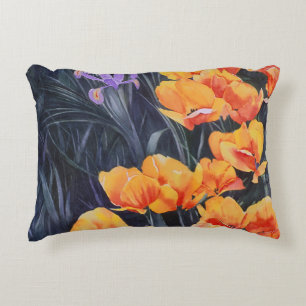 Poppy Field Colourful Impressionistic Painting Decorative Cushion