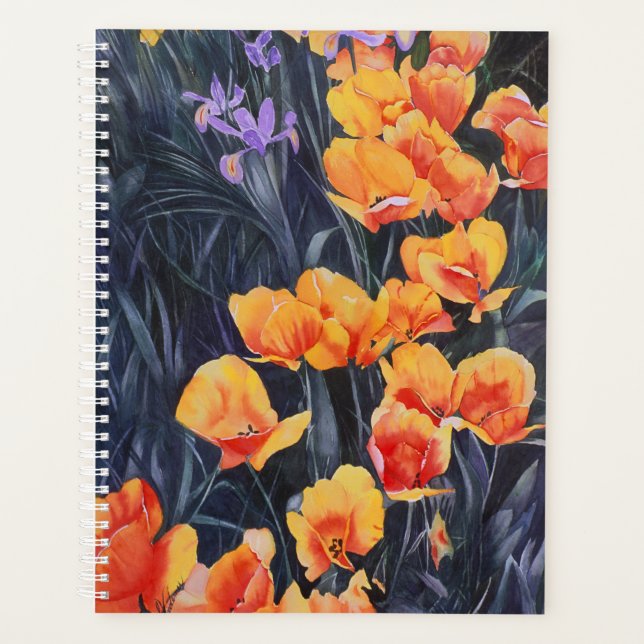 Poppy Field Colourful Impressionistic Painting Planner (Front)