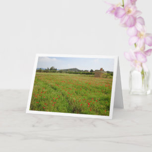 Poppy Field Farmhouse Landscape Card