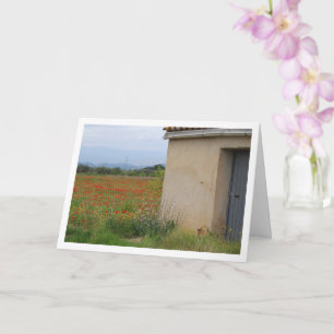 Poppy Field Farmhouse Landscape Card