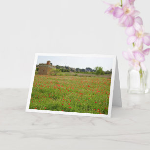 Poppy Field Farmhouse Landscape Card
