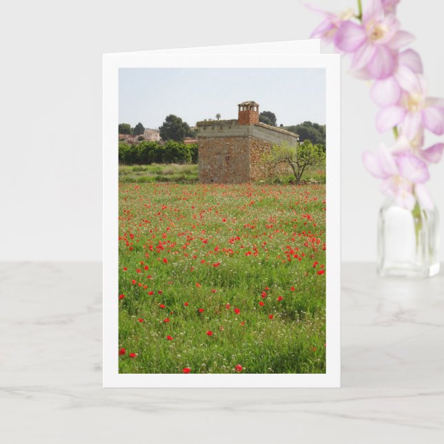 Poppy Field Farmhouse Portrait Card (Orchid)