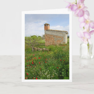 Poppy Field Farmhouse Portrait Card