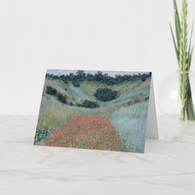 Poppy Field in a Hollow near Giverny (by Monet) Card (Front)