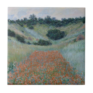 Poppy Field in a Hollow near Giverny (by Monet) Tile