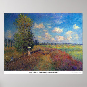 Poppy Field in Summer by Claude Monet Poster