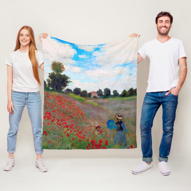 Poppy Field, Monet Fleece Blanket (In Situ)