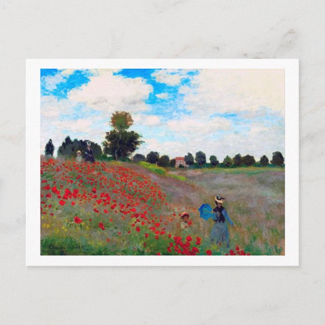 Poppy Field, Monet Postcard (Front)