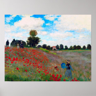 Poppy Field, Monet Poster