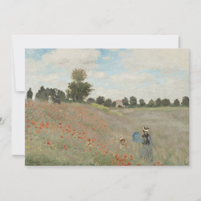 Poppy Field Near Argenteuil by Claude Monet Invitation (Front)