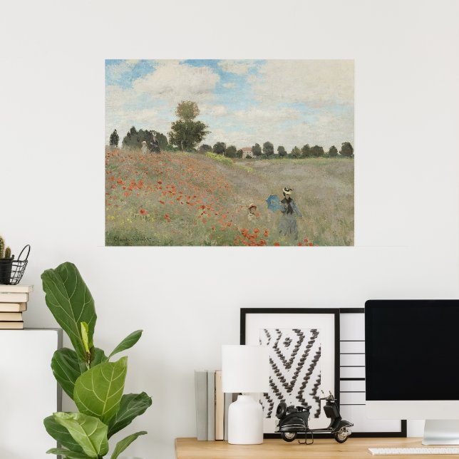 Poppy Field Near Argenteuil by Claude Monet Poster (Home Office)