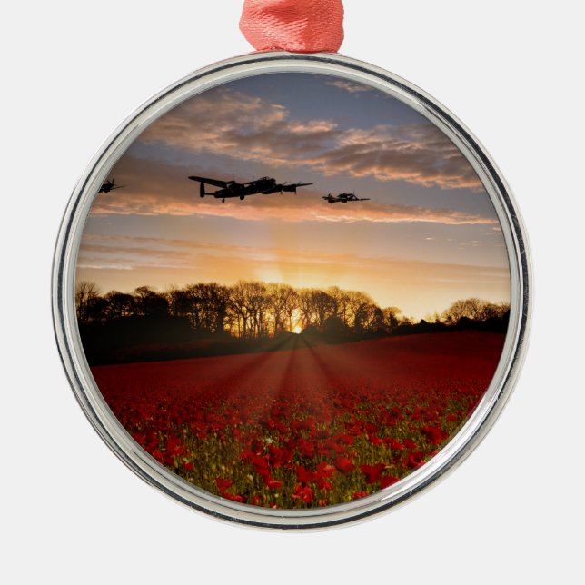 Poppy Field Pass Metal Tree Decoration (Front)
