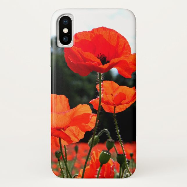 Poppy Field, Red Poppies in Bloom Case-Mate iPhone Case (Back)