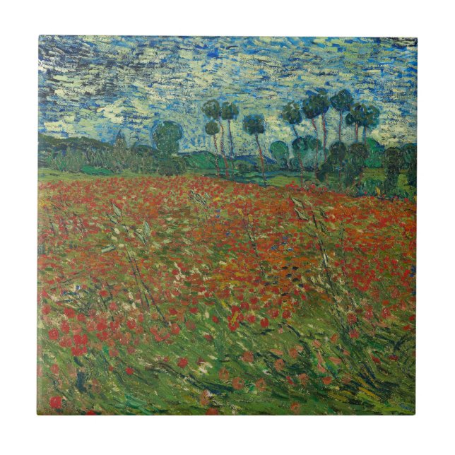 Poppy Field - Vincent van Gogh Tile (Front)