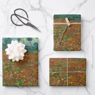 Poppy Field - Vincent van Gogh Wrapping Paper Sheet
