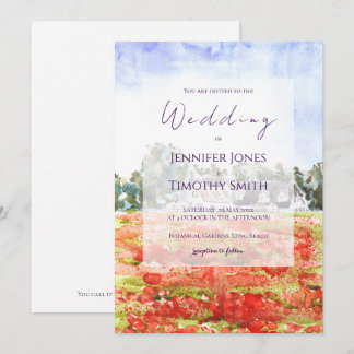 poppy field  watercolour  invitation