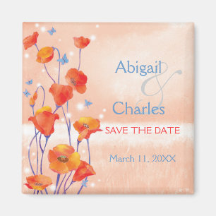 Poppy Field Wedding Save the Date Magnet