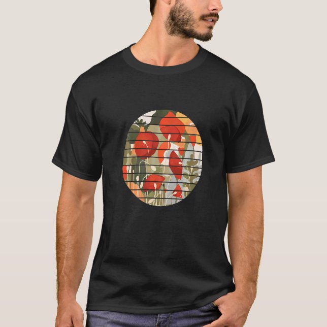 Poppy Field  Wildflowers Graphical T-Shirt (Front)