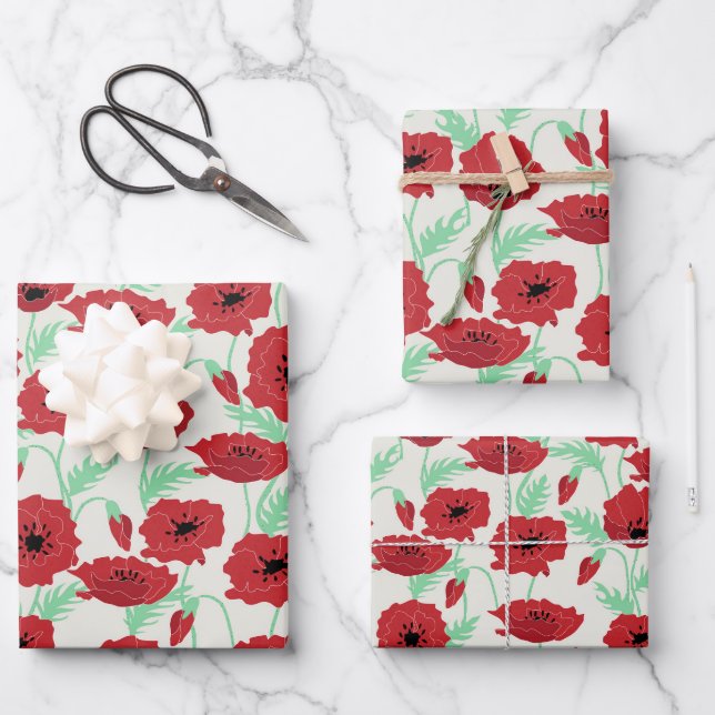 POPPY FIELD WRAPPING PAPER SHEET (Front)