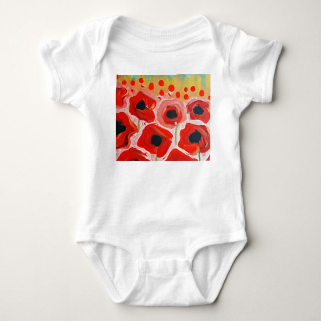 Poppy Fields Baby Bodysuit (Front)
