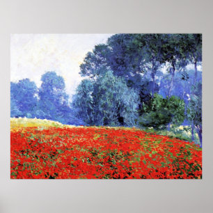 Poppy Fields, beautiful painting by Guy Rose Poster