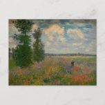 Poppy Fields Claude Monet Fine Art Postcard<br><div class="desc">This postcard features artwork painted by the brilliant French Impressionist painter, Claude Monet. The work featured on this postcard was completed in the late 1873. Claude Monet painted “en plein air”, which means he painted outside. He painted what he saw in front of him in nature. This painting features some...</div>