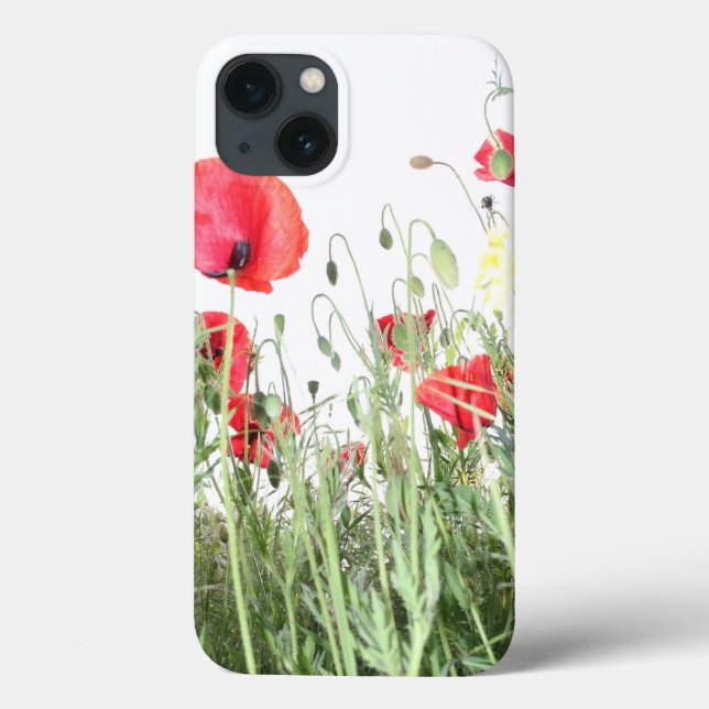 Poppy fields flowers Sun Nature blooms Heart  Case-Mate iPhone Case (Back)